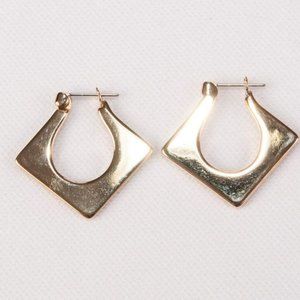 Vintage Avon Silver Tone Square Hoop Earrings